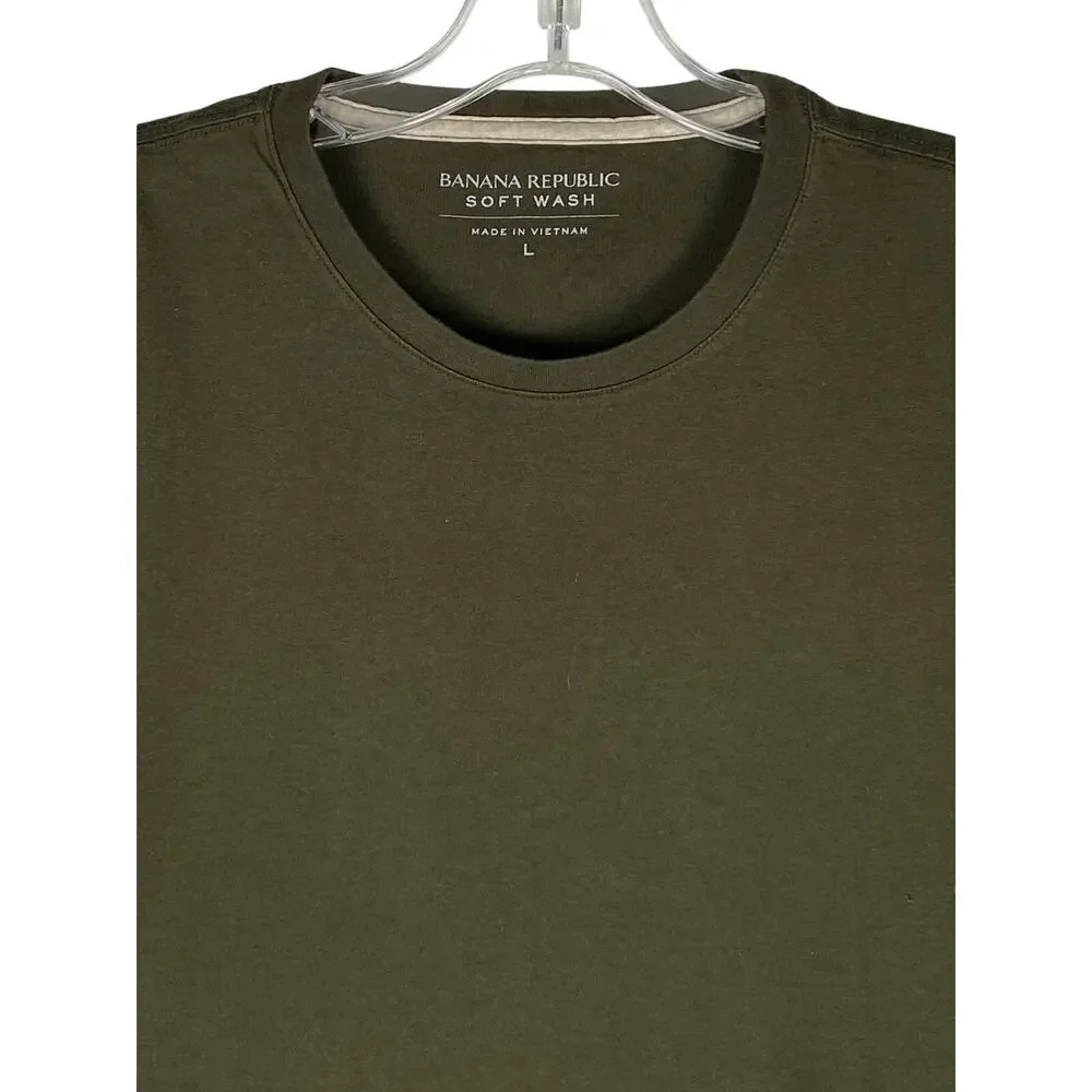 Banana Republic Soft Wash Crew Neck T Shirt Men L Olive Green Minimalist Capsule